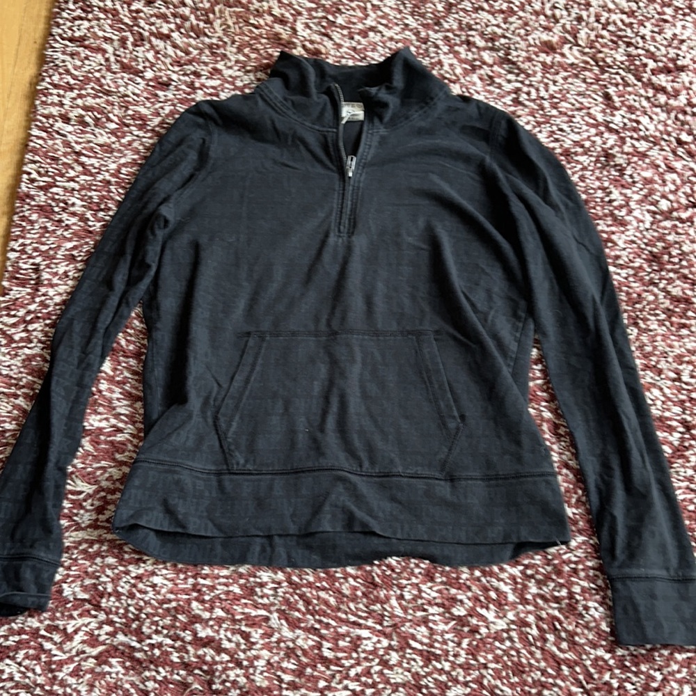 PINK Black quarter zip sweatshirt